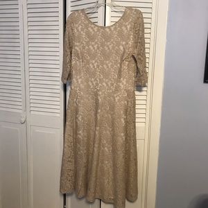 Beautiful Nude Lace Sangria dress, size 14, mother of the bride.